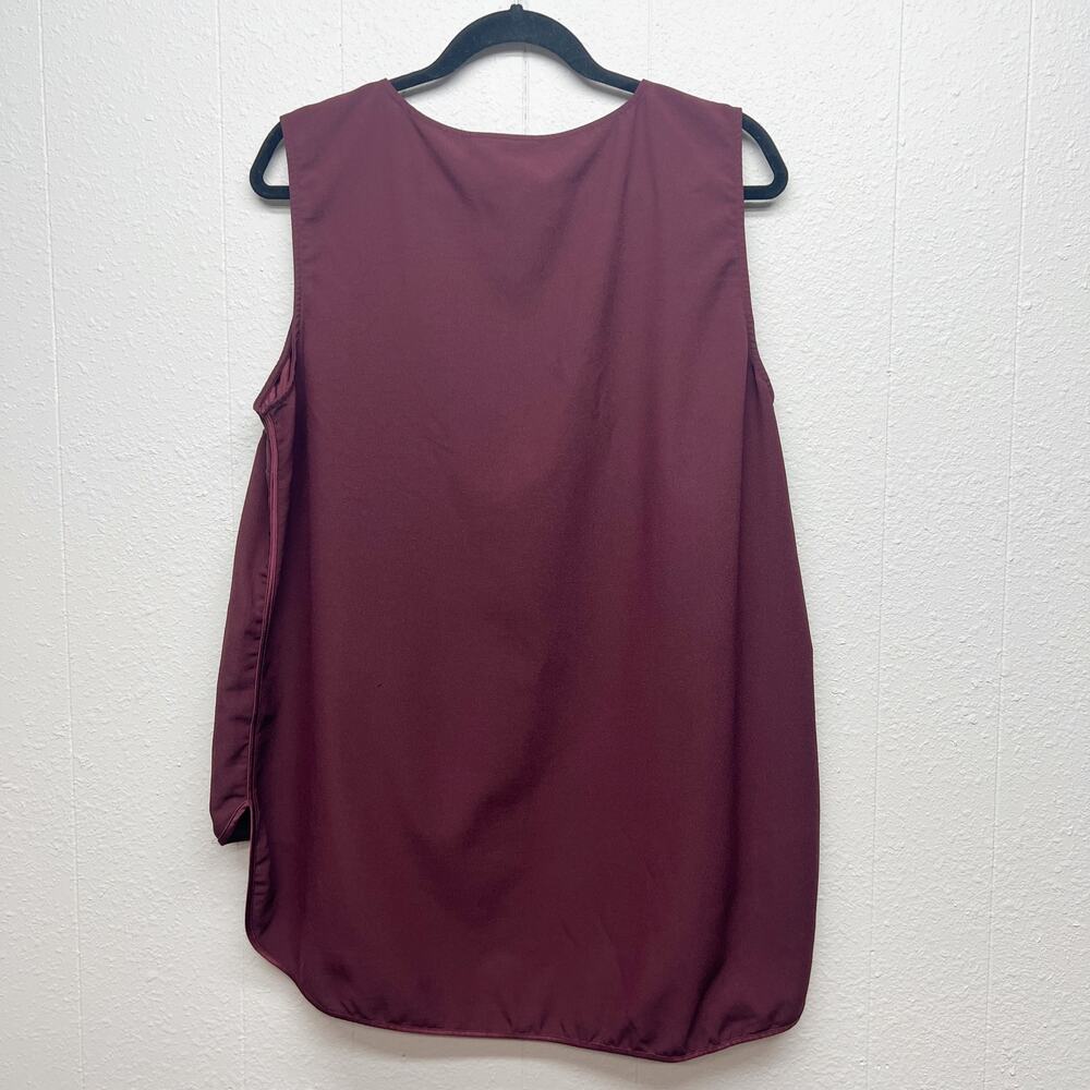 Lane Bryant Burgundy Sleeveless Blouse - Picture 5 of 11